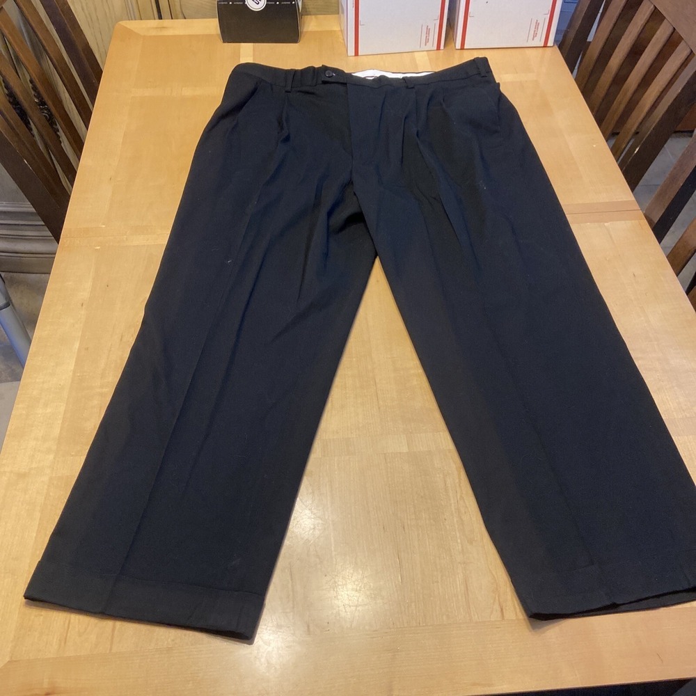 Louis Raphael Dress Pants Tailored 40x28 Mens Black Hemmed